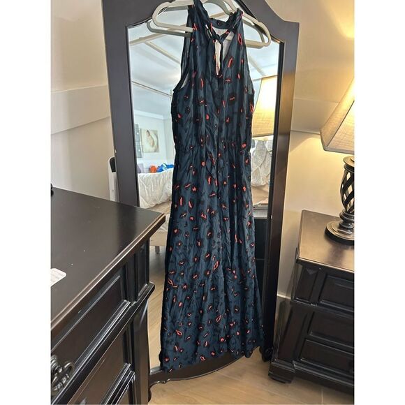 NEW PRETTYGARDEN Midi Dress Halter Flowy Pleated M - Picture 2 of 3